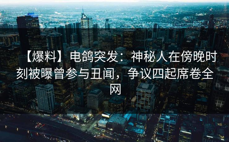 【爆料】电鸽突发：神秘人在傍晚时刻被曝曾参与丑闻，争议四起席卷全网