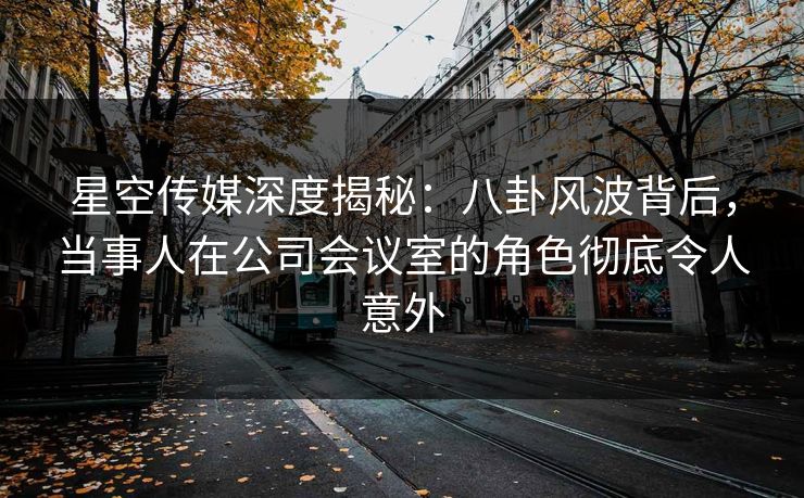 星空传媒深度揭秘：八卦风波背后，当事人在公司会议室的角色彻底令人意外