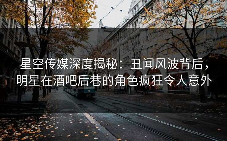 星空传媒深度揭秘：丑闻风波背后，明星在酒吧后巷的角色疯狂令人意外