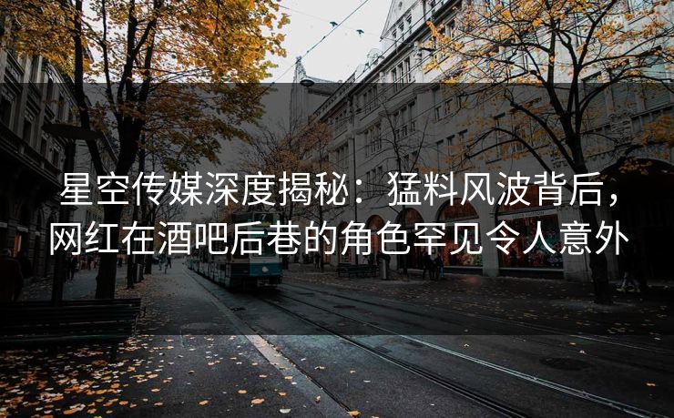 星空传媒深度揭秘：猛料风波背后，网红在酒吧后巷的角色罕见令人意外